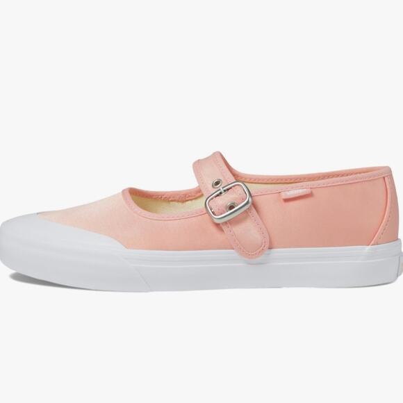 NEW VANS Ballet Pink Satin Mary Jane Sneakers With Buckle SZ 9 - Picture 3 of 11